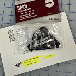 Renin Barn Door Privacy Latch - Matte Black